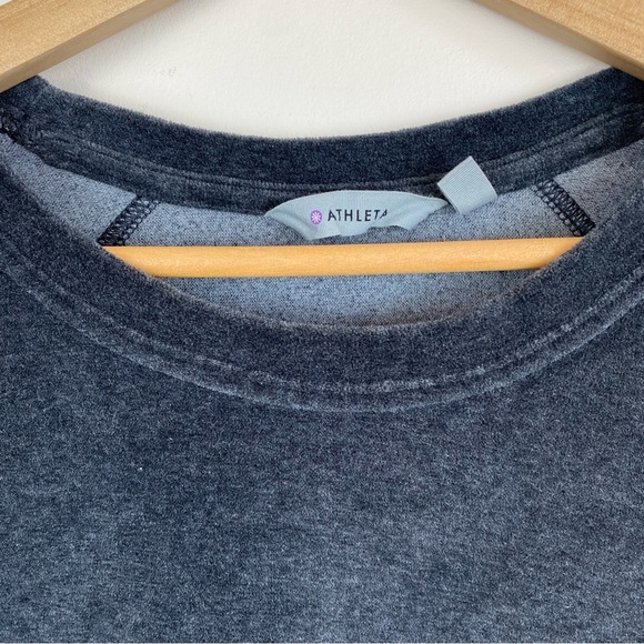 Athleta Velour Criss Cross Dress Charcoal Gray Long Sleeve - Picture 4 of 8